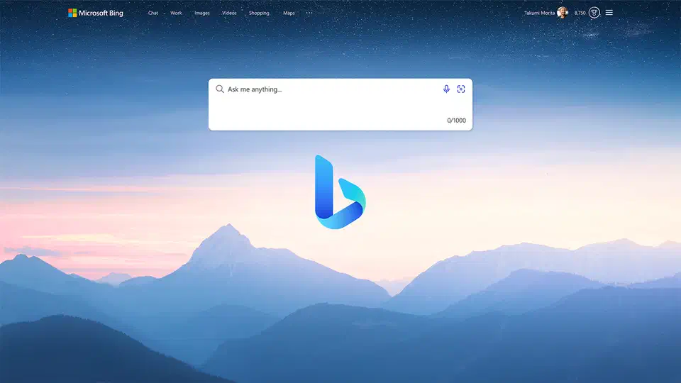 Microsoft Bing and ChatGPT joint launch hero graphic from the February 2023 reinvention announcement, showing the new Bing search and Edge browser AI experience side by side