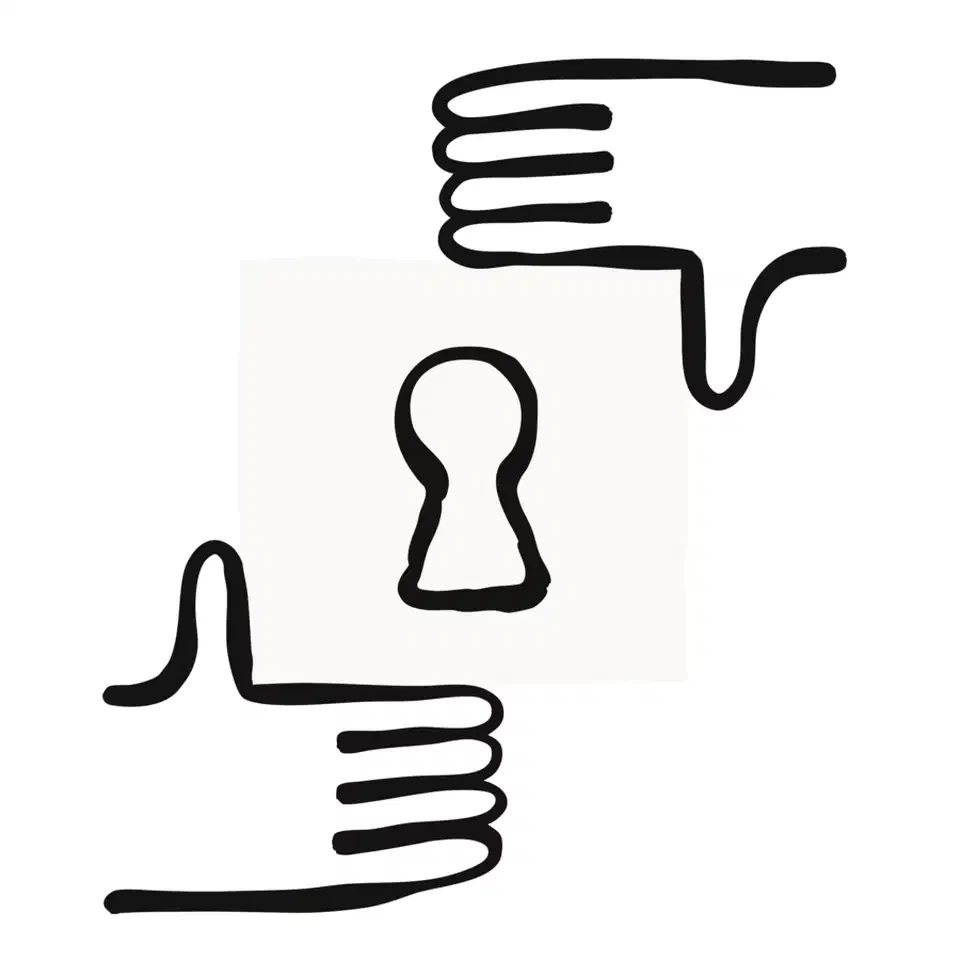 Line illustration of two hands framing a keyhole, used as the header artwork on Anthropic&rsquo;s incident report