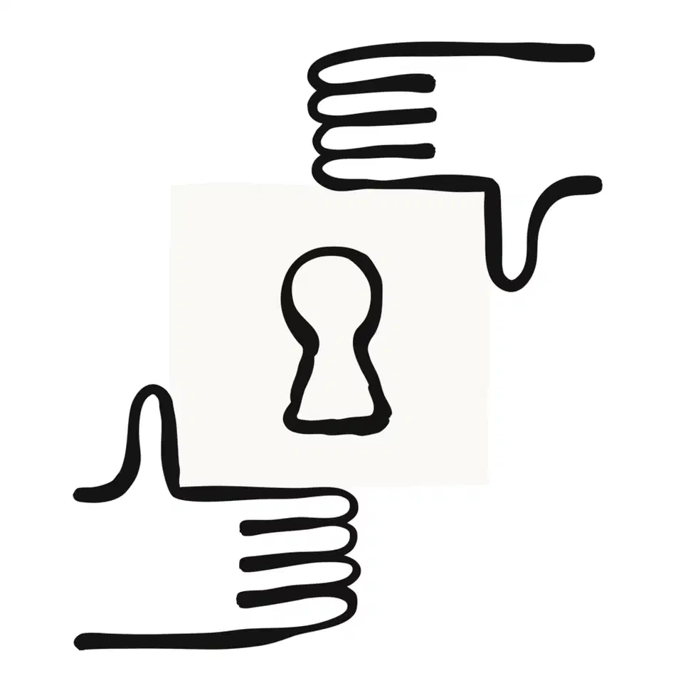 Line illustration of two hands framing a keyhole, used as the header artwork on Anthropic&rsquo;s incident report