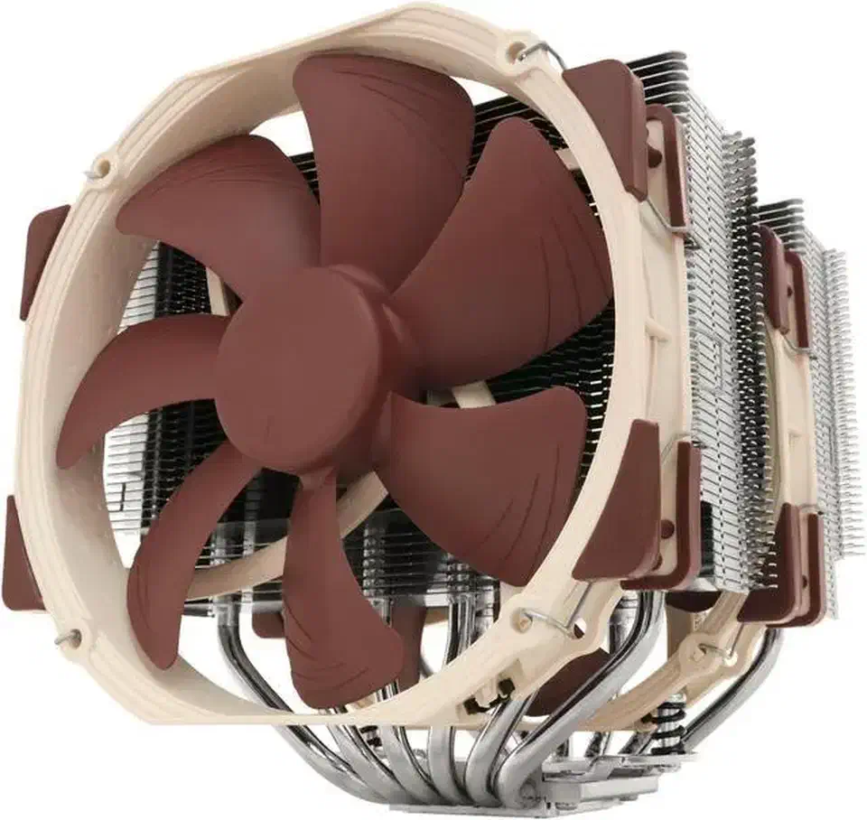 Noctua NH-D15 dual-tower CPU cooler with signature brown and beige NF-A15 fans