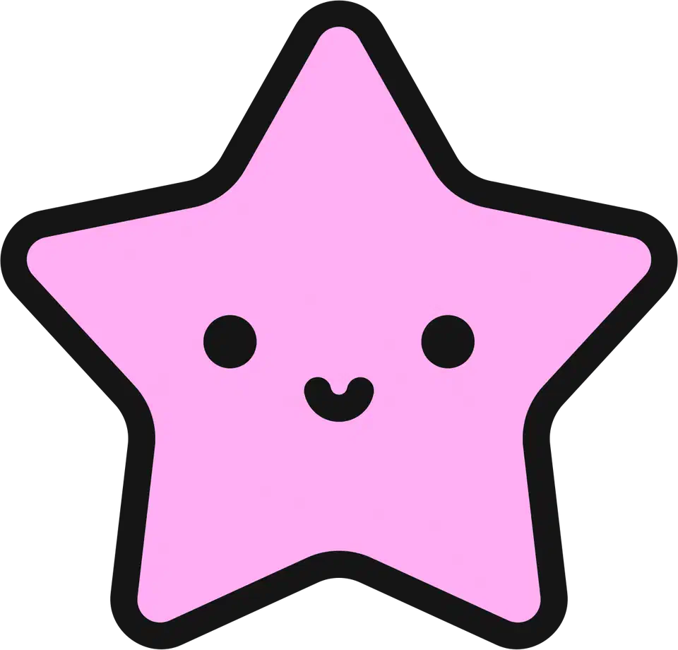 Lucy, the Gleam programming language mascot - a friendly pink star character