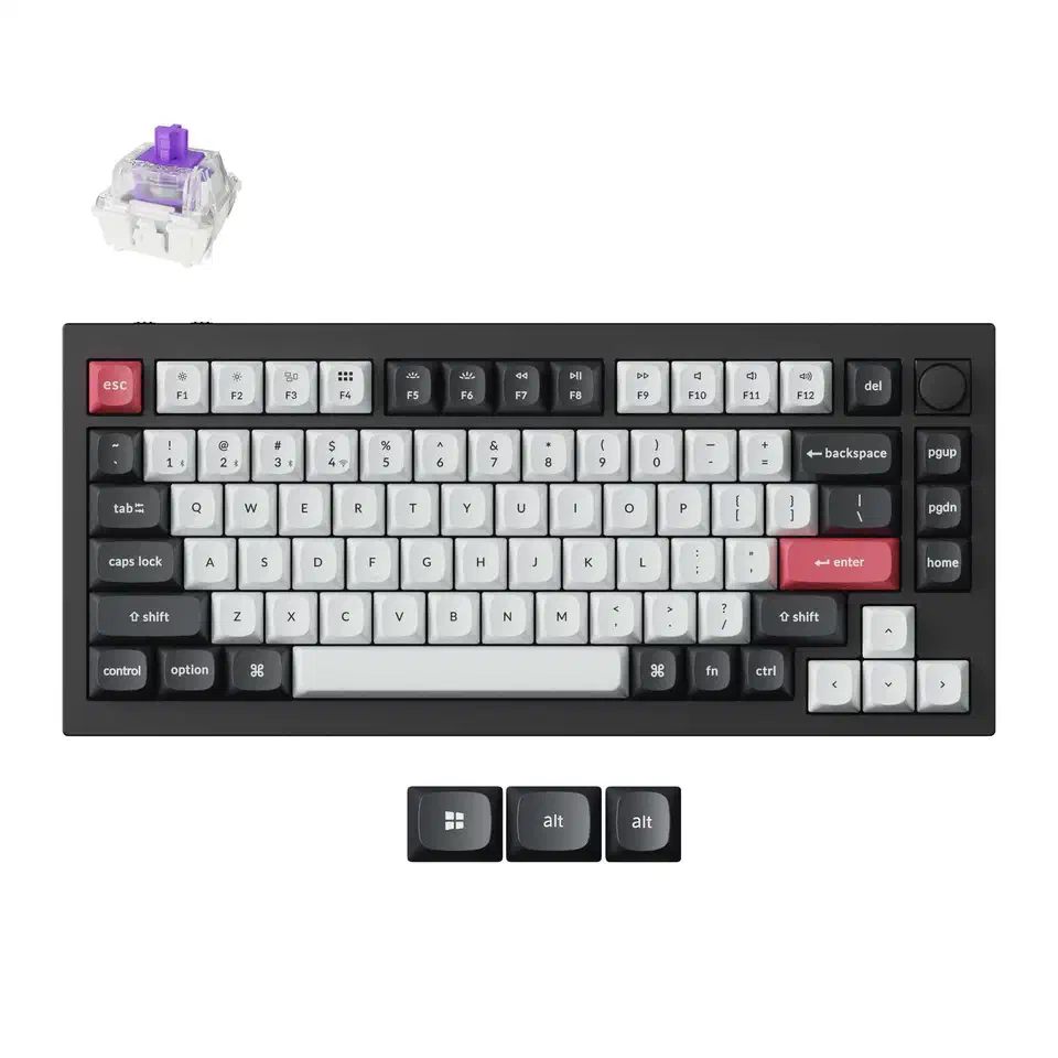 Keychron Q1 HE wireless mechanical keyboard in carbon black with aluminum case