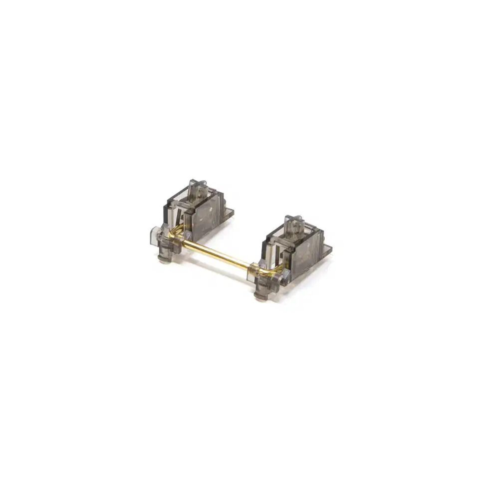 Durock V2 screw-in stabilizer set with housing, stems, wire, and gold screws