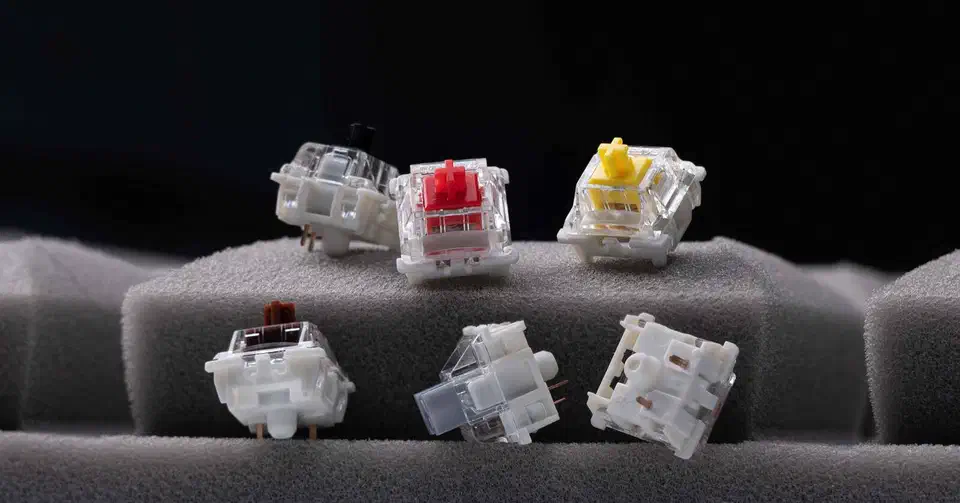 Gateron G-Pro 3.0 low-profile mechanical switches arranged together