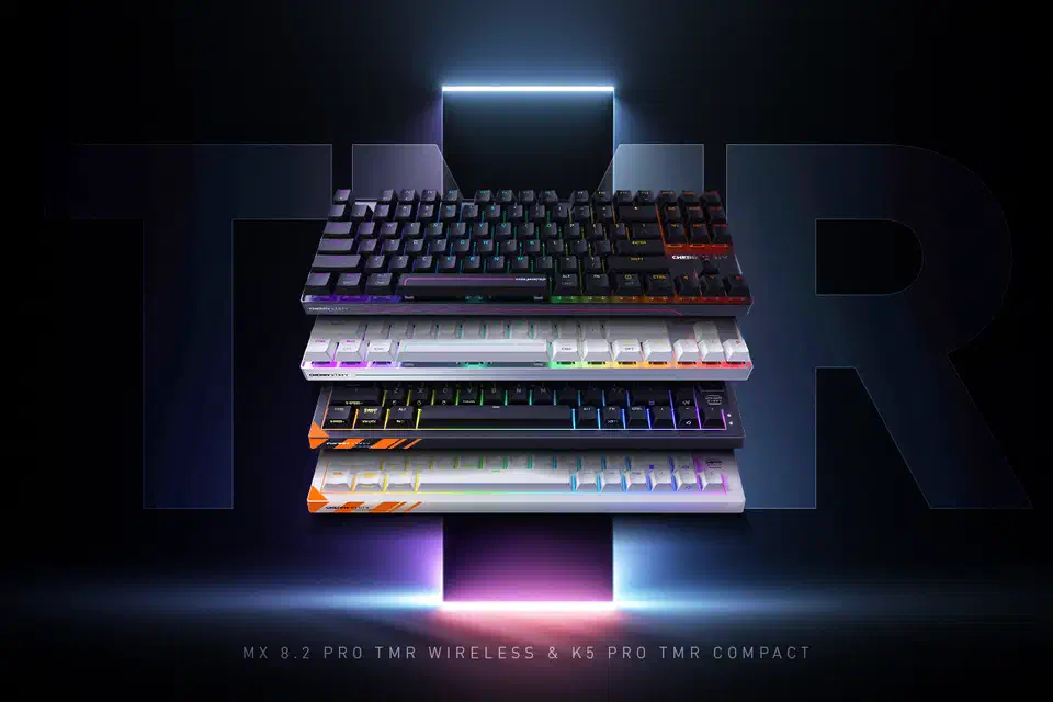 Cherry XTRFY MX 8.2 Pro TMR wireless keyboard with aluminum frame and PBT keycaps