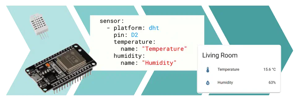 ESPHome dashboard showing connected devices with status indicators and management controls