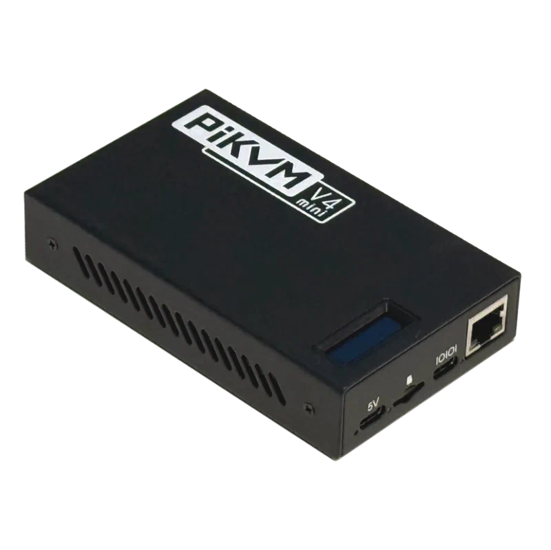 PiKVM V4 Mini device in compact aluminum case