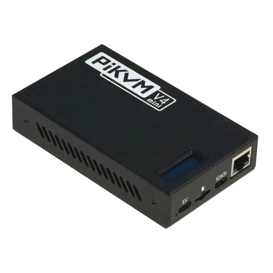 PiKVM V4 Mini device in compact aluminum case