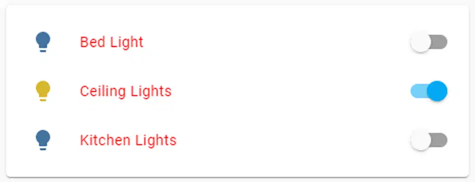 card-mod CSS injection example showing custom-styled entity names with color overrides