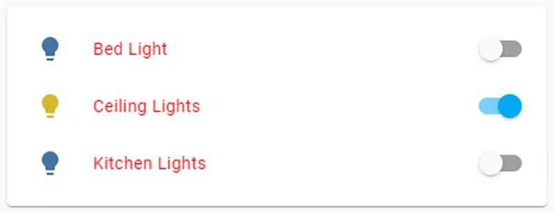 card-mod CSS injection example showing custom-styled entity names with color overrides