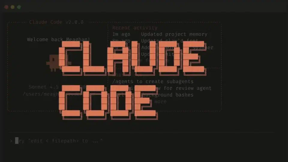 Claude Code terminal interface showing the ASCII art startup banner and interactive prompt