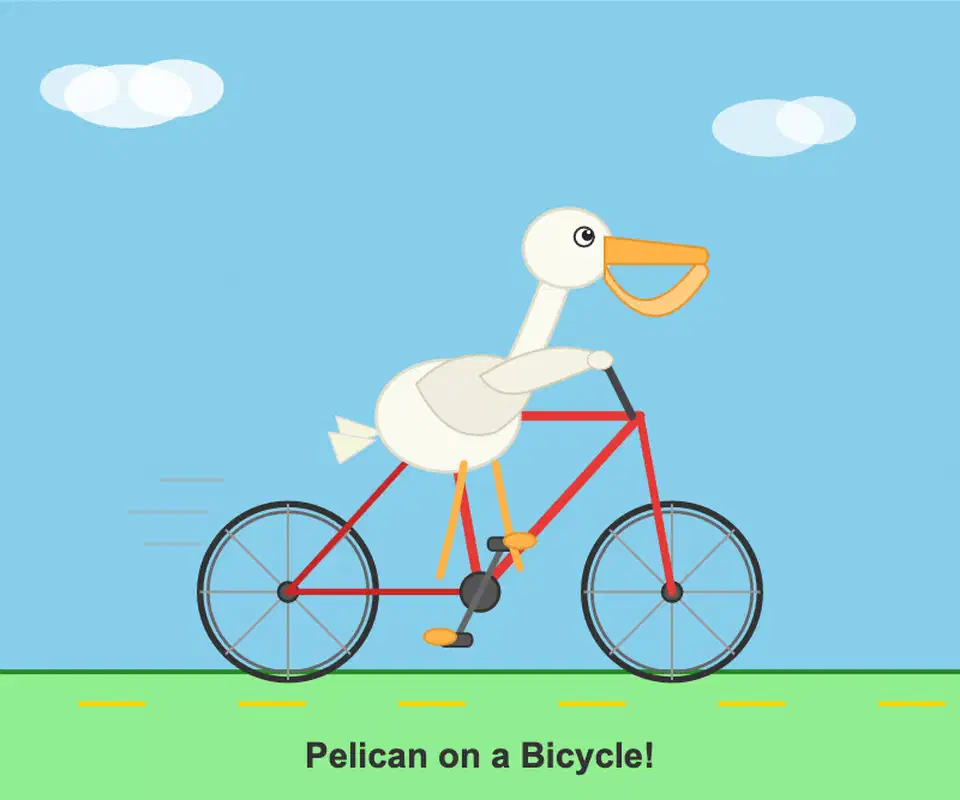 SVG pelican riding a bicycle generated by the quantized Qwen3.6-35B-A3B model, showing an accurately-drawn bicycle frame