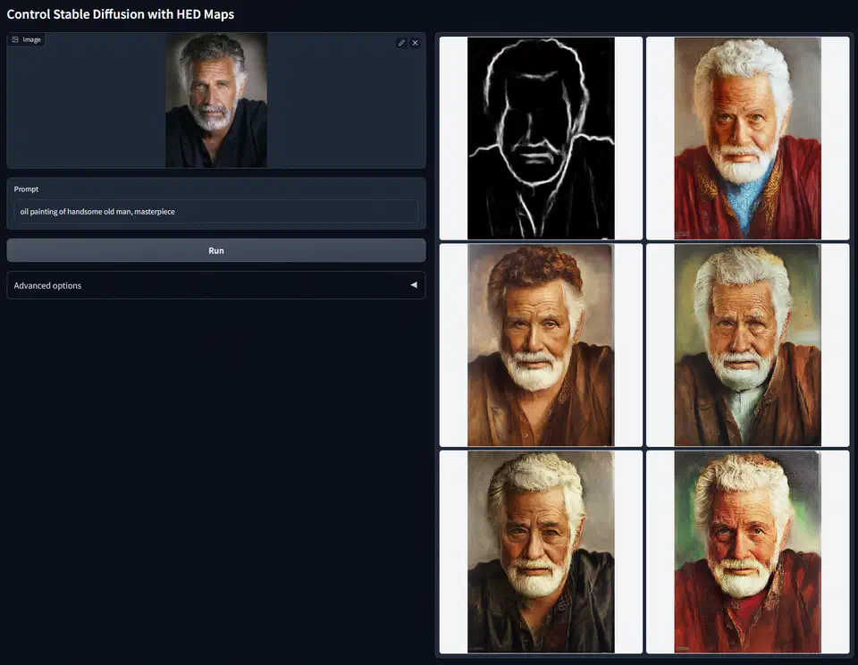 ControlNet depth map example showing input image, estimated depth map, and depth-guided generation