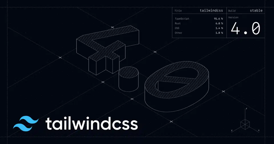 Tailwind CSS v4.0 release announcement card
