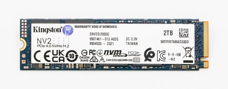M.2 2280 NVMe SSD on a desk, the hot cache tier for a typical bcachefs homelab setup