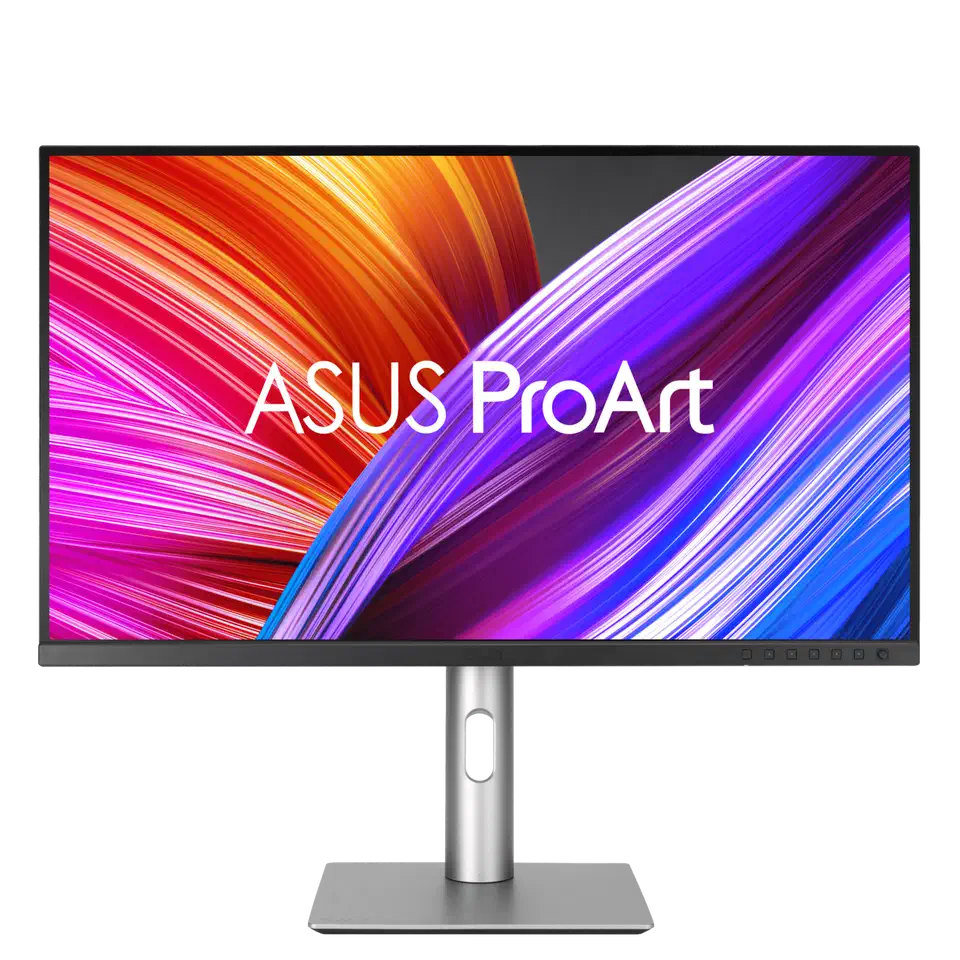 ASUS ProArt PA279CRV monitor front view showing the factory-calibrated display and professional stand