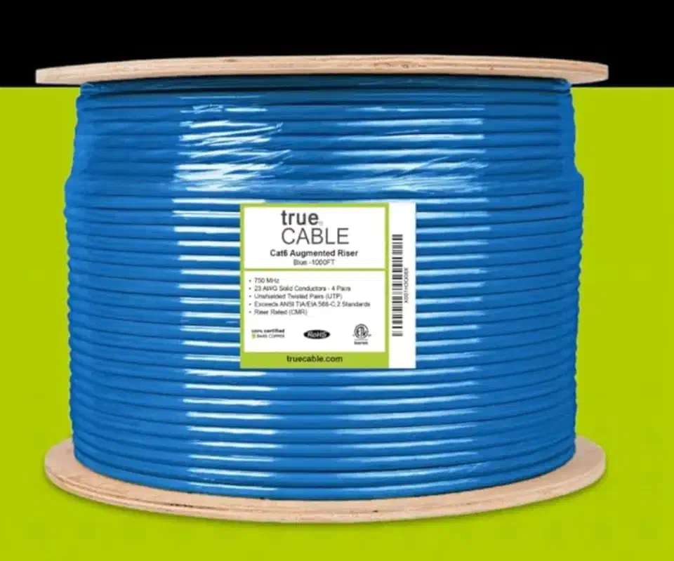 TrueCable Cat6A shielded Ethernet cable spool
