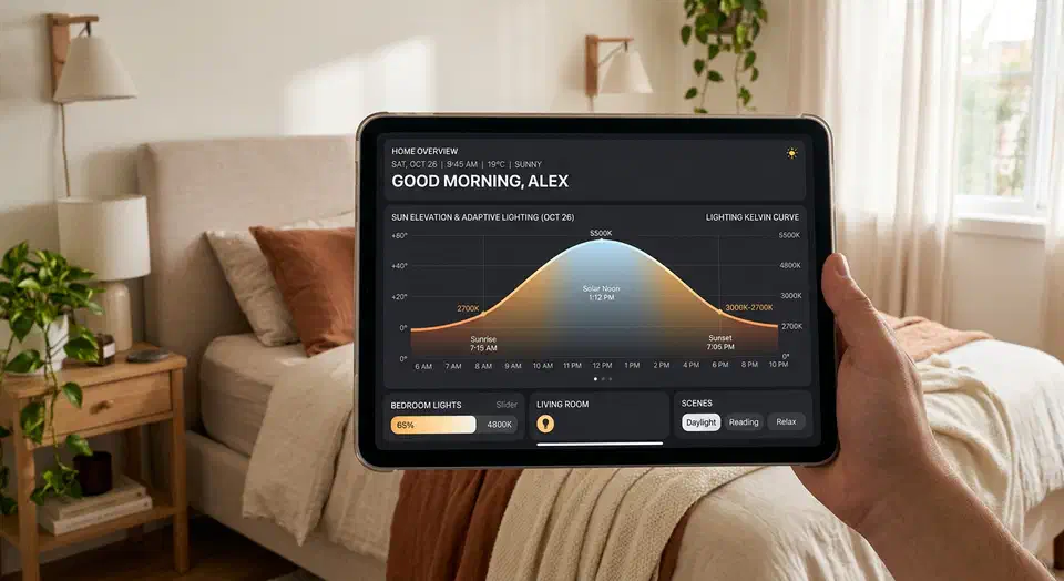 Automate smart blinds and adaptive lighting for better sleep