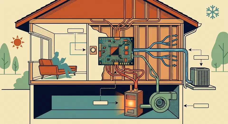 A fully local smart thermostat from an ESP32, BME280 sensor, and relay, run by ESPHome and Home Assistant. No cloud, no subscription, under $30. Smart thermostat under $30: DIY with ESP32, no subscription