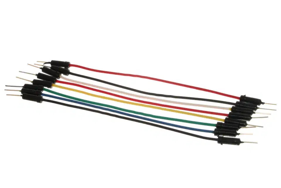 Bundle of coloured male-to-female jumper wires