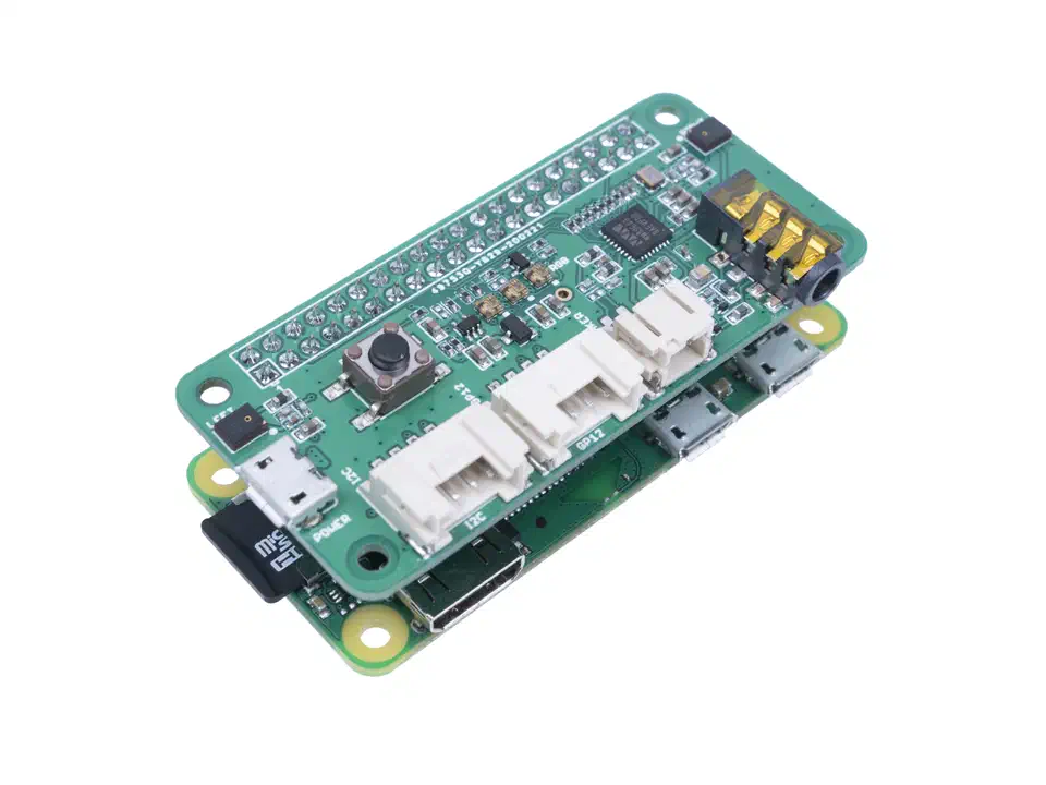 ReSpeaker 2-Mic Pi HAT board with dual microphones and RGB LEDs
